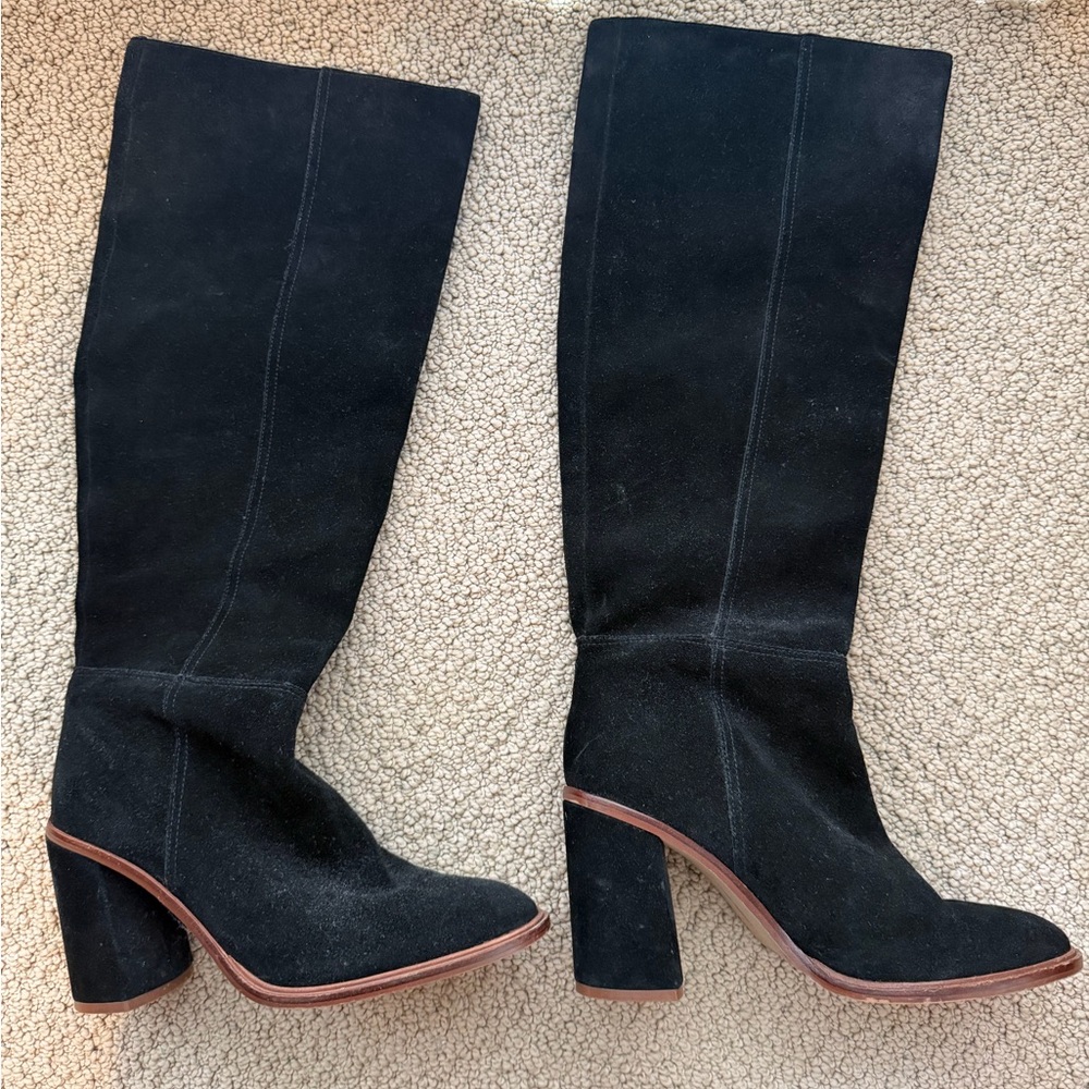 Vince Camuto Black Suede Heeled Boots